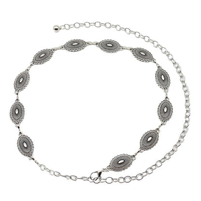 Retro Versatile Ethnic Style Metal Bohemian Waist Chain Belt For Women Fashion Sweater Chain Waist Seal Body Decor Accessories