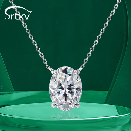 オーバルカット 1-4CT Dカラー モアサナイト ネックレス レディース S925 スターリングシルバー ウェディング ダイヤモンド ペンダント ネックチェーン パーティー ギフト ジュエリー