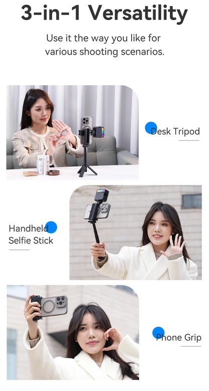 Magesafe Phone Grip Tripod Selfie Stick Magnetic Phone Tripod Wireless Bluetooth With Remote For iPhone Android Universal All