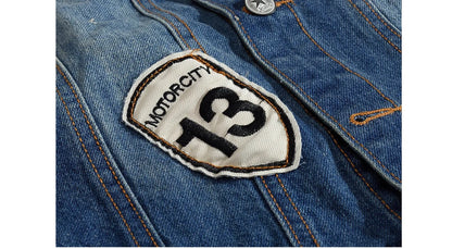 Spring Summer Men's Denim Vest Fashion Male Hip Hop Patch Hole Waistcoats Male Night Club Party Jeans Sleeveless Jacket Clothing