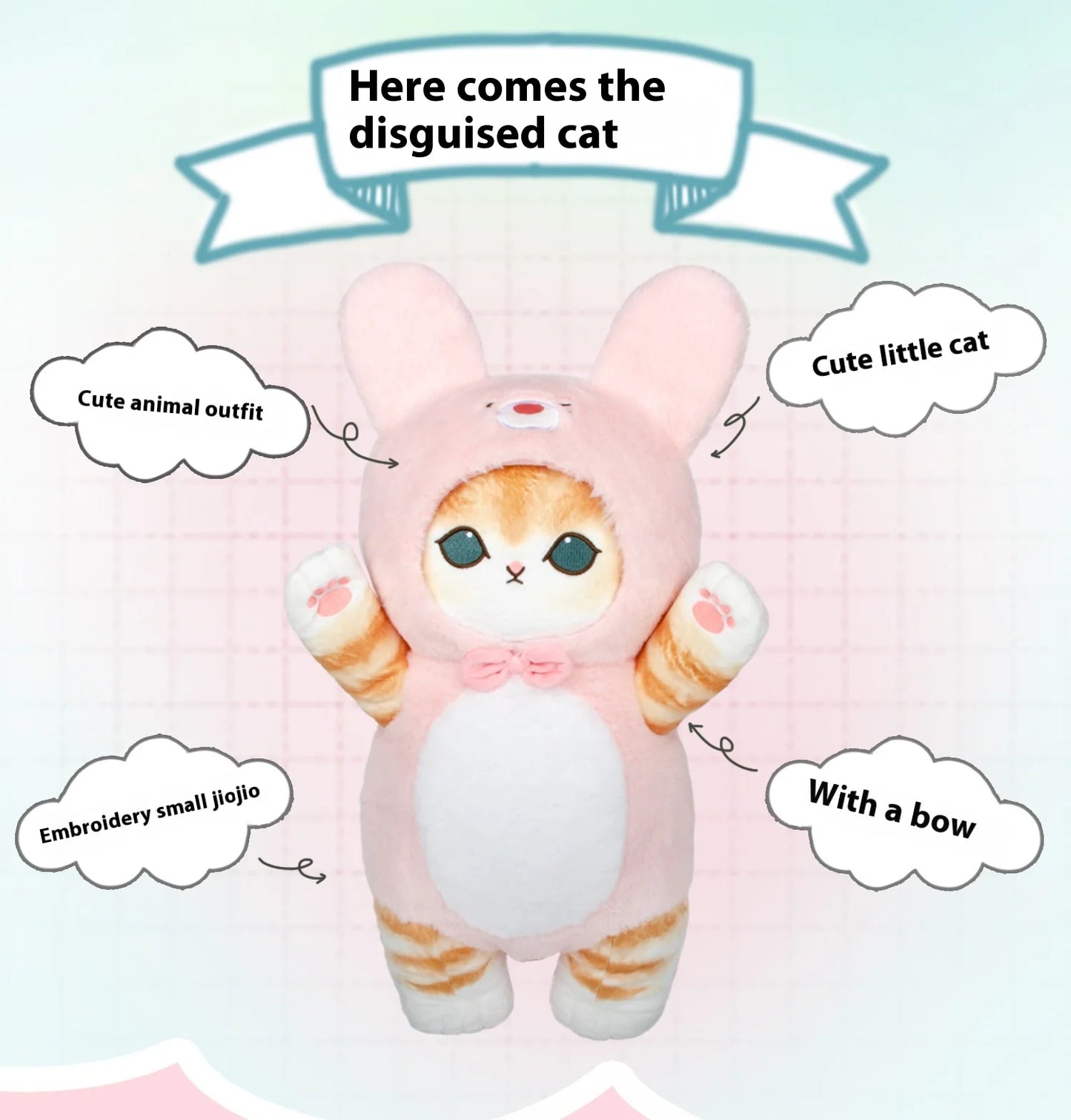Genuine Mofusand Shark Cat Cute Panda Bunny Plush Toy Cartoon Pillow Hug Pillow Room Decoration Birthday Present Kawaii Gift