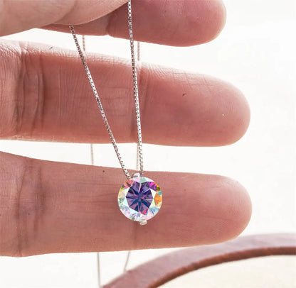 2CT Dカラー モアサナイト シンプル ペンダント ネックレス 証明書付き 925スターリングシルバー レディース ネックレス ファインジュエリー ウェディングギフト