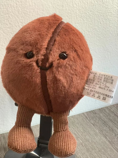 Jellycat コーヒー豆バッグペンダント 漫画ぬいぐるみ 笑顔のコーヒーフードぬいぐるみ かわいいキーチェーン ソフトドール 誕生日プレゼント 女の子
