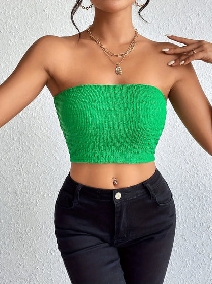 Solid color   sexy  and high-end   showing off the chest and waist   Casual summer sleeveless vest for women's clothin g