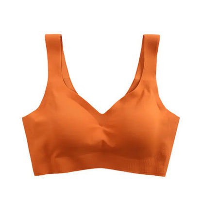 Summer Women's Sports Bra Gym Seamless Ice Silk Bra Removable Chest Pad Bralette No Steel Ring Breathable Yoga Run Underwear