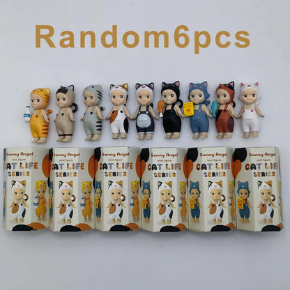 ソニーエンジェル ブラインドボックス キャットライフシリーズ ミニキャットアクションフィギュア おもちゃ 高品質オーナメント 人形 ファン 子供 クリスマスギフト