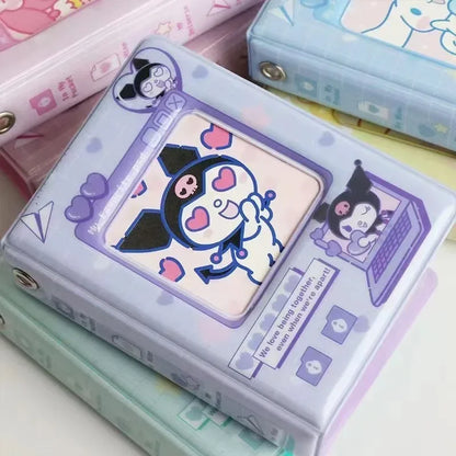 3Inch Sanrio Hello Kitty Photo Album Card Kawaii Kuromi Cinnamoroll Melody Card Storage Holder Cards Collect Mini Toys Gifts