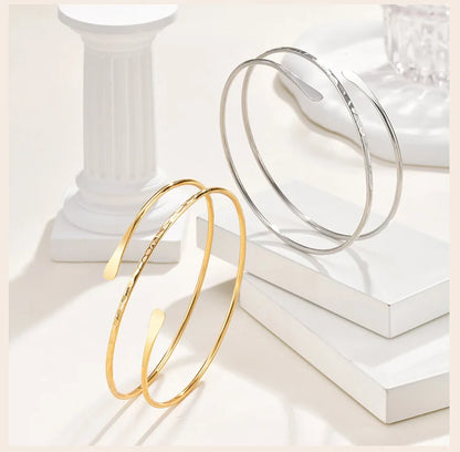 Upper Arm Cuff Bracelet for Women, Minimalist Gold Plated Armband Statement Party Armlets Jewelry