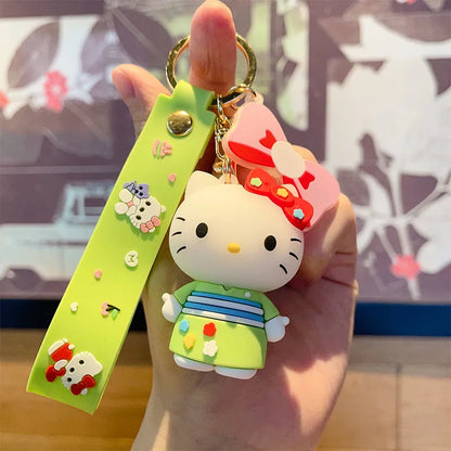 Hello Kitty Mini Model Keychain, Exquisite Cartoon Decorative Pendant, Suitable for Decorating Backpacks, Handbags, Keychains