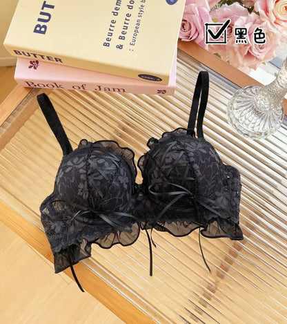 Japanese Style Lolita Princess Wind Lace Lace Lingerie Design for Girls Push-up Bra Women Underwear  Push Up Bra
