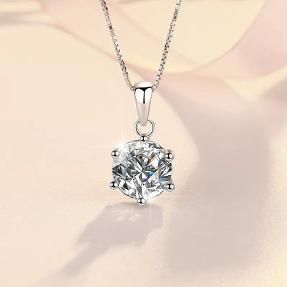 Smyoue 0.5-5CT D Color Zircon/moissanite Necklace for Women Sparkling Lab Diamond Pendant 925 Sterling Silver Wedding Jewelry