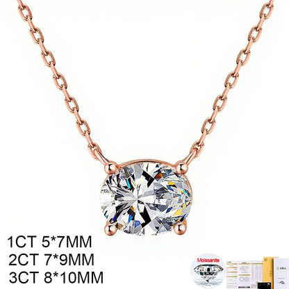 COSYA 1-3CT Oval Cut Moissanite Pendant Necklace For Women S925 Silver 18K Gold Lab Diamond Necklace Wedding Party Fine Jewelry