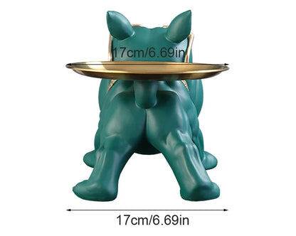 30cm ホームデコレーション ブルドッグ 置物 犬像 収納ボックス 動物飾り 樹脂工芸 アート彫刻 置物 ホーム 子犬彫刻