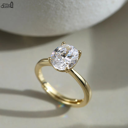 Effie Queen 925 Sterling Silver Eternity Ring with Brilliant Round-Cut Moissanite, Versatile Piece to Complement Any Event MOR01