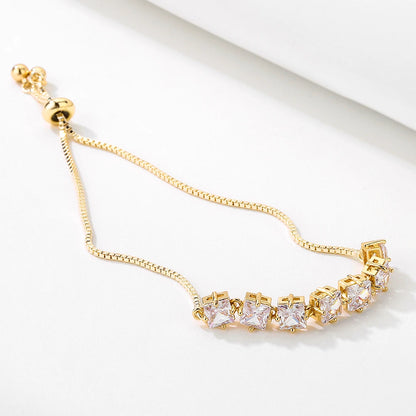 Trendy Circle Interlocked Gold-Color Charm Bangle For Women Men Personally Bracelet Party Girls Exquisite Accessories Jewelry
