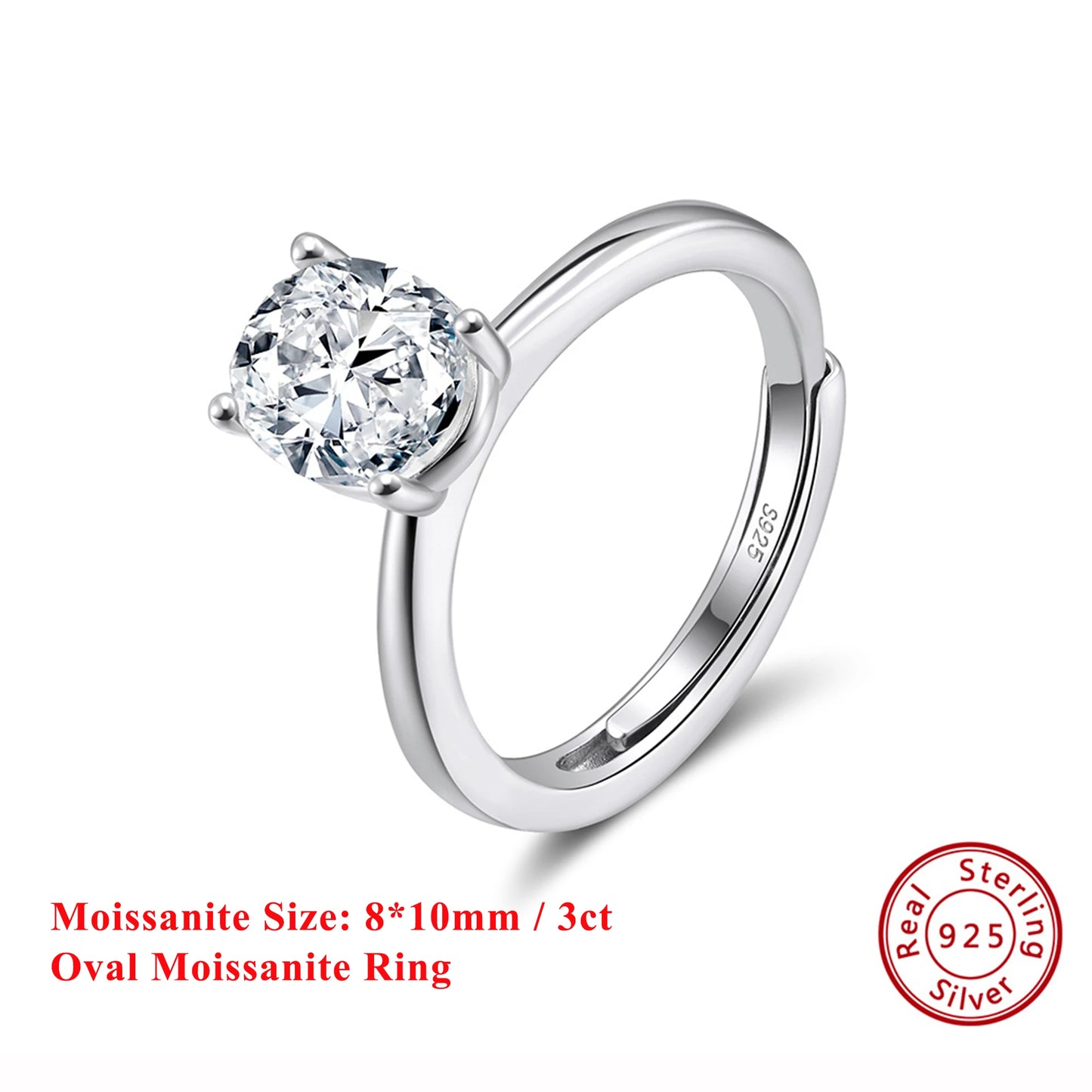 Effie Queen 925 Sterling Silver Eternity Ring with Brilliant Round-Cut Moissanite, Versatile Piece to Complement Any Event MOR01