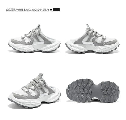 Sneakers for Men Fashion Green Half Breathable Summer Chunky Shoes Men Streetwear Platform Sneakers Man Sports Casual Shoes 2025