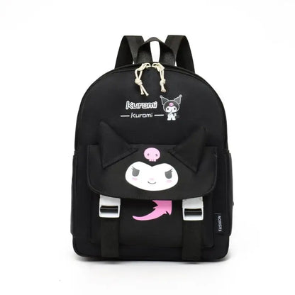 Cute Kuromi Canvas Backpack For Girls School Bags Portability Teens College Student Large Travel Shoulder Bag Mochilas Escolares