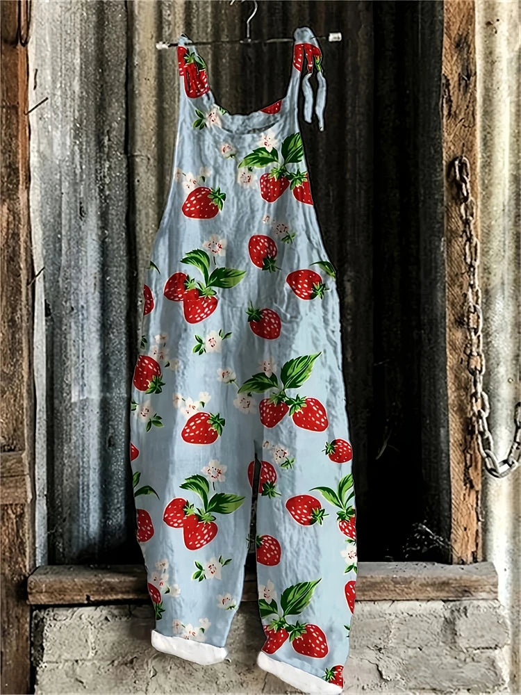 New Women's Jumpsuit Summer Clothing Sleeveless Lace-Up Casual Loose Wide-Leg Pants Women's Jumpsuits Plus Size Womens Bib Pants