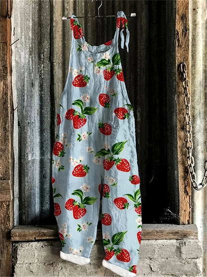 New Women's Jumpsuit Summer Clothing Sleeveless Lace-Up Casual Loose Wide-Leg Pants Women's Jumpsuits Plus Size Womens Bib Pants