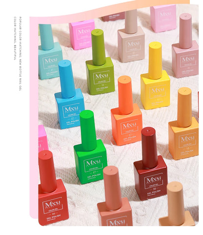 Mxsi 15ml ジェルネイルポリッシュ ネオンブラウン ロイヤルブルー レッドグリーン パスタルヌード ネイルアートワニス ジェルラッカー トップコート UVジェルネイル 未セット