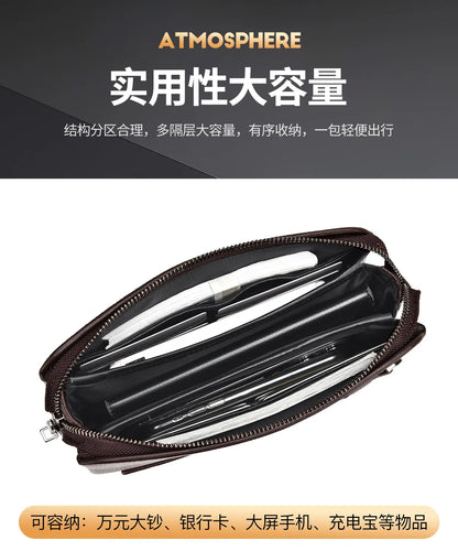 新着メンズクラッチ、高品質ビジネス無地財布メンズハンドバッグメンズバッグメンズウォレットボルソスオンブレクラッチサック