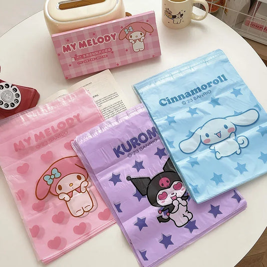 Sanrio Multi purpose Adhesive Garbage Bag Hello Kitty Cinnamoroll Portable Household Dormitory Desktop Disposable Sanitary Bag