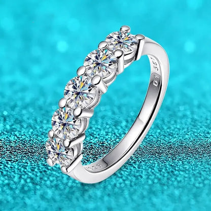 White Gold D Color 3mm Moissanite Ring for Women 1.5CT Stone Match Diamond Wedding Band Bride S925 Sterling Silver GRA