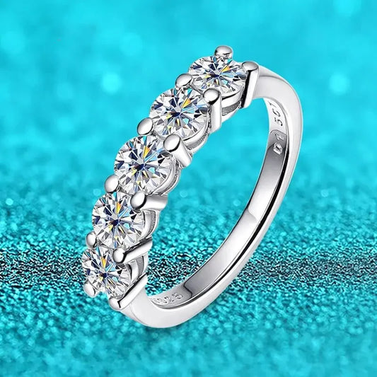 White Gold D Color 3mm Moissanite Ring for Women 1.5CT Stone Match Diamond Wedding Band Bride S925 Sterling Silver GRA