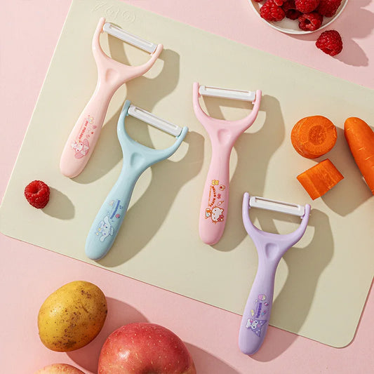 2025 Miniso Peeler Cartoon Cute Melody Kuromi Household Vegetable and Fruit Peeler Ins Korean Kitchen and Daily Necessities
