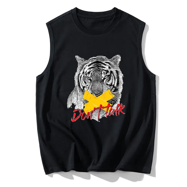 プラスサイズ 夏 メンズ タンクトップ ジム フィットネス スポーツベスト ラウンドネック Tシャツ メンズ ノースリーブ シャツ カジュアルトップス 男性服 110-200kg