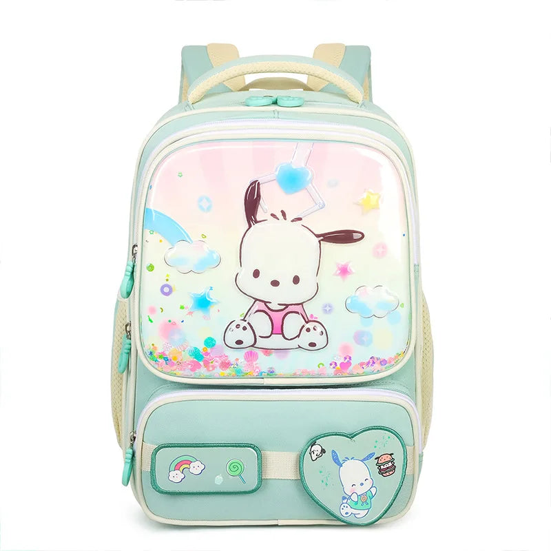 Kuromi Cute Kids Backpack Large Capacity School Bag for Boys Girls Grade 3-4 Cartoon Cosplay Accessories