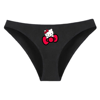 Hello Kitty Pure Cotton Triangle Pants Child Kawaii Pattern Underpants Kuromi Black White Daily Clothes Shorts Birthday Gift