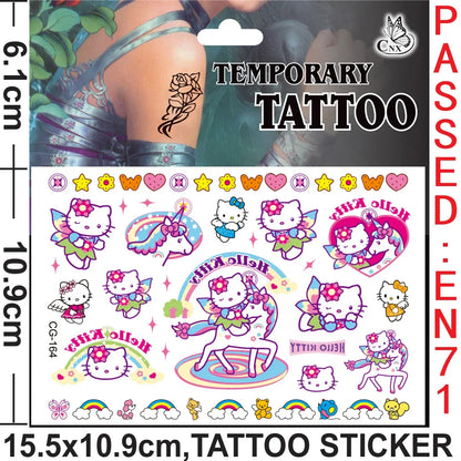 Sanrio series Tattoo Stickers Waterproof Cute Sticker Anime Birthday Party Supplies Decoration For Kids Women Men Gift