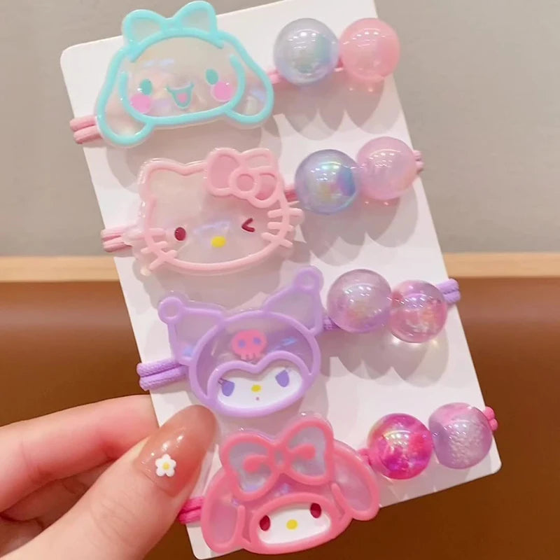 Children's Kuromi My Melody Rubber Band Hair Kawaii Baby Braid Hair Band Girls Headband High Elasticity And Durability