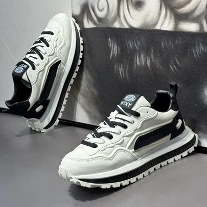 メンズスニーカーシューズ、男性用プラットフォームスポーツシューズ、スポーツとレジャー、カジュアルスニーカー、滑り止め、ファッション、耐摩耗性、ローファー