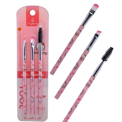 Sanrio makeup brush cartoon Hello Kitty eye makeup beginner eye shadow oblique eyebrow brush spiral eyelash curling brush set