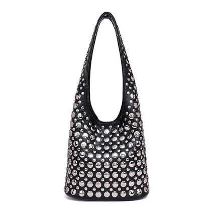 Designer Women's Geometric Shoulder Bag Luxury Shiny Rivet Handmade Clutch Top Brand Fashion Party Evening Purse