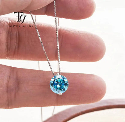 2CT Dカラー モアサナイト シンプル ペンダント ネックレス 証明書付き 925スターリングシルバー レディース ネックレス ファインジュエリー ウェディングギフト