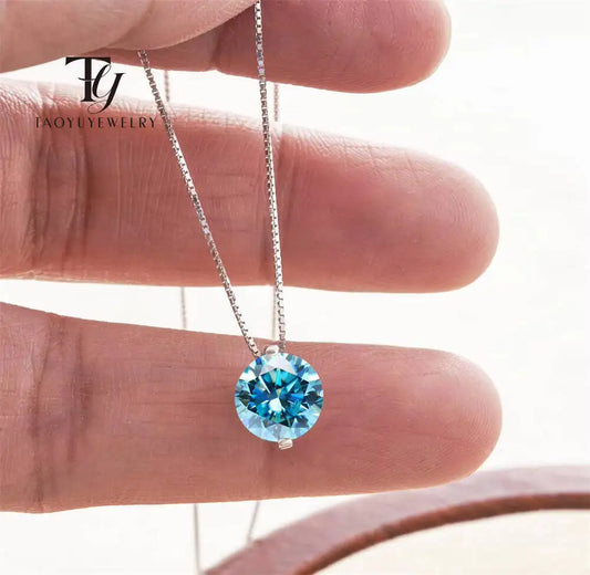 2CT Dカラー モアサナイト シンプル ペンダント ネックレス 証明書付き 925スターリングシルバー レディース ネックレス ファインジュエリー ウェディングギフト