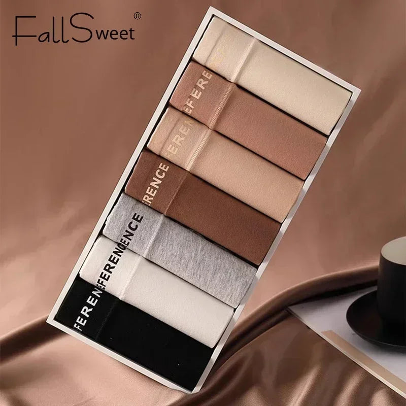 FallSweet 5Pcs Women Plus Size Cotton Panties Seamless Panties Comfort Breathable Underwear Girls Mid-Waist Briefs Sexy Lingerie