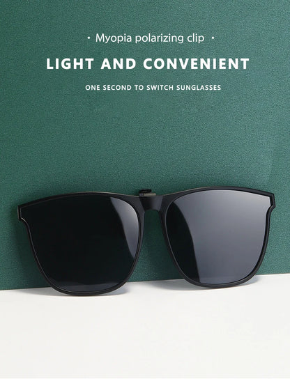 Polarized Clip On Sunglasses Men Car Driver Goggles Night Vision Glasses Anti Glare Vintage Square Glasses Oculos