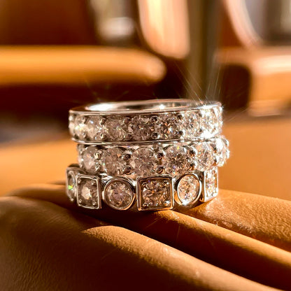 AnuJewel 3.5mm  D Color Moissanite Wedding Band Women Ring Gold Plated Silver Eternity Rings For Men Customs Jewelry Wholesale
