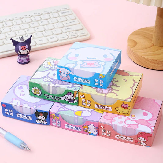 250 Pieces of Sanrio Creative Cute Kuromi Cinnamon Dog Family Sticky Notes Ins Girls Cartoon High-value Hand Note Stickers