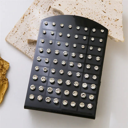 36pairs Mixed Sizes Rhinestone Stud Earrings For Women Girls Crystal Earrings Set Wedding Party Jewelry Gift
