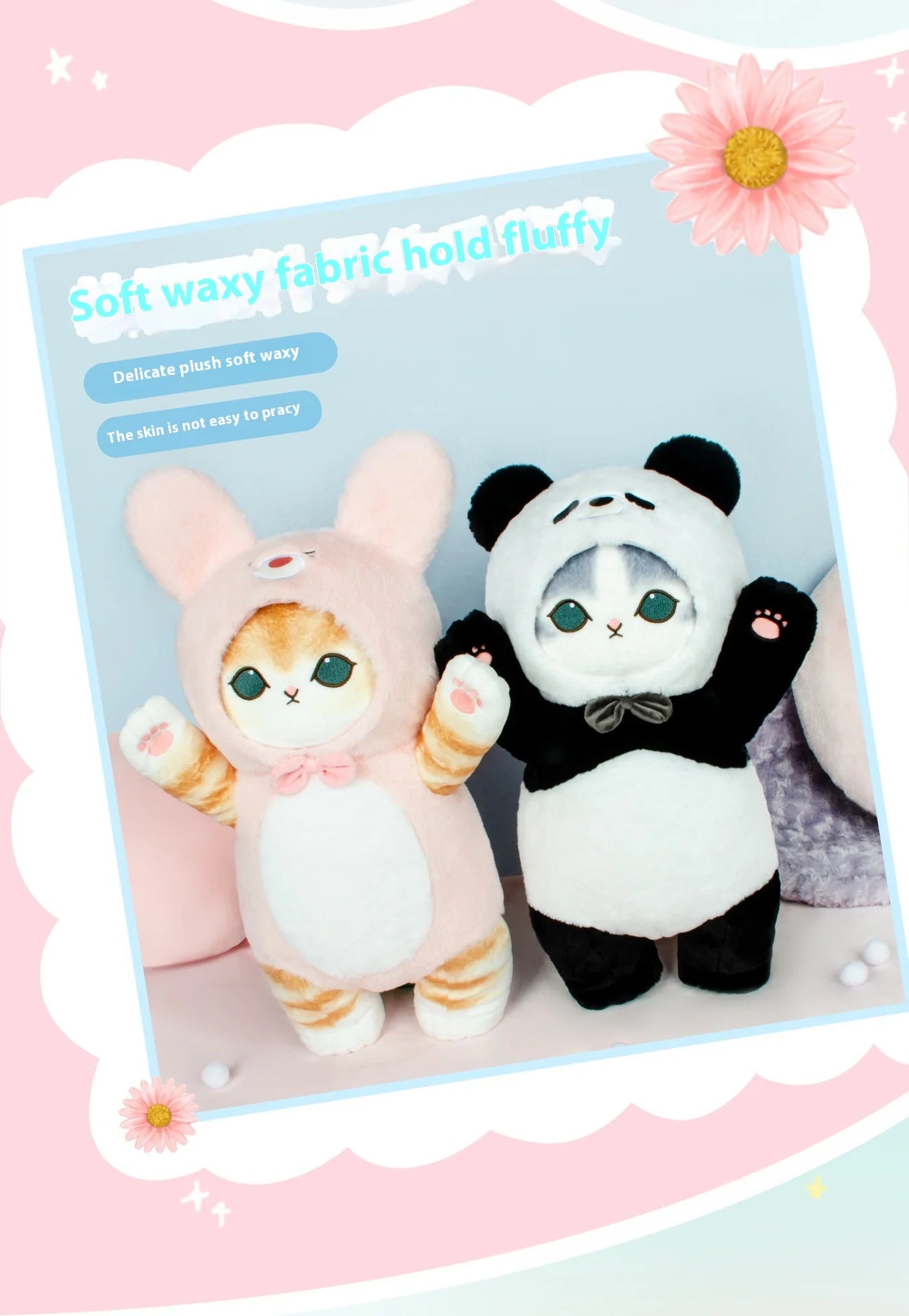 Genuine Mofusand Shark Cat Cute Panda Bunny Plush Toy Cartoon Pillow Hug Pillow Room Decoration Birthday Present Kawaii Gift