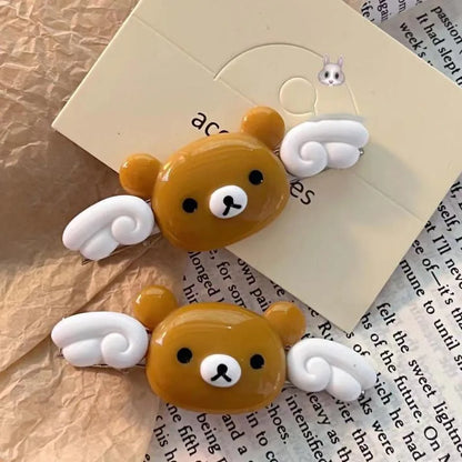 Kawaii Rilakkuma Cartoon Cute Hairpin Sweet Lovely Bangs Side Clip Students Versatile Hair Accessories Girls Birthday Gifts