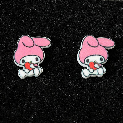 Sanrio Kuromi My Melody Earrings Cute Sweet Exquisite Earrings Campus Girls Jewelry Accessories Gifts