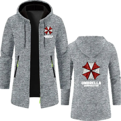 Umbrella company 2025 Men's long Hoodies Spring And Autumn Solid Color Zipper Pullover Comfort Harajuku Top Sweatshirts