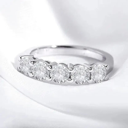 White Gold D Color 3mm Moissanite Ring for Women 1.5CT Stone Match Diamond Wedding Band Bride S925 Sterling Silver GRA
